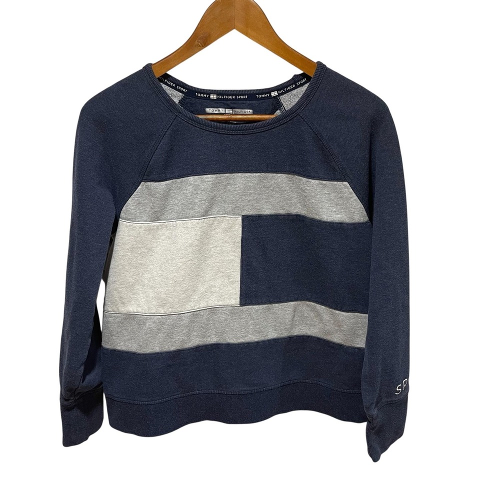 Tommy Hilfiger Sport Sweater Womens Medium Crewneck Pullover Colorblock Athletic